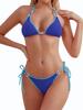 Conjunto de Bikini Triangular de Encaje con Cordones para Mujer de Nylon Transfronterizo Personalizado Sexy Traje de Baño de Dos Piezas Lindo Traje de Baño con Cuello Halter