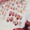 Pegatinas para Uñas Año Nuevo Gato y León Nuevo 3D en Relieve Lindo Festivo Caballo Pequeño Año Festival de Primavera Pegatinas para Uñas