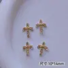 Artículos Más Vendidos Transfronterizos: Aretes de Cruz Cromados, Accesorios para Uñas, Aleación de Estilo Punk Retro con Pedrería, Diamantes para Uñas Usables