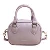 Bolsa Pequena Redonda Portátil com Textura Simples 2025 Nova Cor Sólida Bolsa de Boliche Estilo Ocidental Elegante Bolsa Transversal Bolsa de Ombro para o Dia a Dia