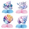 Diapositivas de Sirena en Espiral Decoración de Fiesta Banderín Bandera de Tirar Tenedor de Pastel Diapositivas en Espiral Tema Oceánico Medusa Caballito de Mar