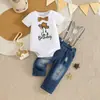 Conjunto Transfronterizo Estilo Europeo y Americano para el Primer Cumpleaños de Niño, Peto de Mezclilla Roto, Ropa de Fiesta para Bebé, Ropa Infantil