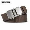 Cinturón de Cuero Trenzado con Hebilla Automática, Cinturón de Nailon Duradero, Cinturón de Lona Casual de Negocios para Jóvenes y Personas de Mediana Edad