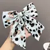 Pinza para el Cabello con Lazo Grande Estampado de Leopardo Transfronterizo Europeo y Americano Pinza de Resorte para el Cabello Semi-atado para Mujer Accesorios para el Cabello Pinza Completa de Diamante