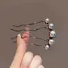 Pérola em forma de U Hairpin Advanced Sense Gun Black Comb Hairpin Antique New Chinese Hairpin Plate Hairpin Artifact Hecar