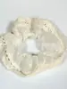 Elástico de Cabelo Scrunchie Listrado com Renda Estilo Coreano para Mulheres, Acessório de Cabelo Suave e Elegante, Elástico de Cabelo Scrunchie Estilo Coreano
