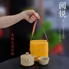 Juego de té de cerámica rústica transfronterizo para la salud, juego de té portátil para viajes, taza de servicio rápido, juego de té para acampar al aire libre, taza de té con logo
