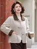 Nuevo abrigo de otoño para madres, chaqueta corta para mujeres de mediana edad, abrigo de lana de talla grande para primavera y otoño para mujeres mayores