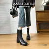 Botines para Viajar Tacón Grueso Botas Adelgazantes 2026 Nuevos Botines de Tacón Alto Punta Cuadrada Botas Martin Retro para Mujer