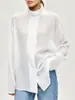Camisa fina de cuello medio transfronteriza europea y americana, nueva camisa de botones de manga larga para otoño e invierno, cárdigan suelto casual protector solar para mujer