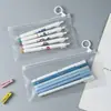 En stock bolsa con cierre de cremallera y lengüeta de PE transparente bolsa autosellable de plástico con anillo redondo esmerilado bolsa de almacenamiento de alta transparencia apertura autosellable empaque