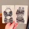 Pinzas para el Cabello de Niña de Lentejuelas Plateadas de Alta Gama Estilo Coreano, Pasadores de Moño, Pinzas de Corona para Niñas Pequeñas, Accesorios para el Cabello, Juego de Dos