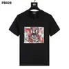Camiseta al por mayor de marca americana moderna Psychobunny con estampado de calavera de conejo colorido y degradado, manga corta, cuello redondo