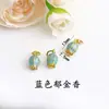 Pingente Doraemon em Esmalte Cloisonné de Cobre Puro com Cravação de Zircônia, Borboleta, Coelho, Tulipa e Pequena Flor Acessório de Pulseira