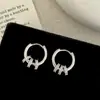 Moda Europea y Americana Personalidad Estilo Ins Lujo Ligero Gama Alta Pendientes de Aro con Circonita Diseño Versátil de Nicho Pendientes Sencillos