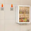 Caixa de Armazenamento de Parede, Armário de Armazenamento de Banheiro Montado na Parede à Prova de Umidade Sem Furos, Armazenamento Magnético à Prova de Poeira, Caixa de Armazenamento de Temperos para Cozinha