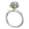Anillo de Encaje Bicolor Estilo Vid para Mujer, Plata S925 de Alta Gama Chapado en Oro Flor de Rosa Quilate Compromiso Anillo de Diamante