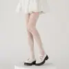 Meias arrastão brancas para mulheres, estilo subcultura primavera e outono, meia-calça de seda branca com trama de rede para garotas ousadas