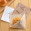 Papel Marrom para Embalagem Donuts Prontos, Pão Assado na Hora, Sanduíche de Bolo de Mão à Prova de Óleo Sacos de Papel Triangulares, 100 Peças