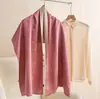 Bufanda de Seda, Bufanda de Seda de Morera de Gama Alta, Chal Grande Jacquard Rosa de Doble Capa, Moderno y Versátil