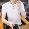Camiseta Masculina de Manga Curta com Malha de Seda Gelada e Toque Fresco 2026 Nova de Verão Cor Sólida Secagem Rápida Respirável Gola Redonda Meia Manga