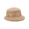 Rongmei 2026 Nuevo Sombrero Clásico Hepburn Transfronterizo con Ala Curva, Sombrero de Mezcla de Seda y Lana, Elegante Sombrero de Estilo Francés