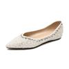 Sapatos femininos Weiwei girl 5933-6 com strass, camada única, flat, estilo fada para outono, slip-on, sapatilhas, tamanho plus