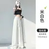 Calça de moletom cinza feminina, novo estilo outono, cintura alta, calça nuvem solta, casual, relaxada, calça reta de perna larga estreita