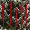13cm Suprimentos para Decoração de Natal Pingentes Coloridos de Barra de Gelo Pingentes Criativos Pingentes de Varinha Mágica Pingentes de Árvore Pequena com Fio