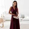 Estación independiente deseo Amazon Nuevo 2023 Verano color liso vestido de cuello en V vestido vestido punto