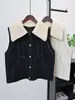 Chaleco cárdigan de lana de doble cara desmontable, colección otoño/invierno 2026, chaleco de punto sin mangas para capas para mujer
