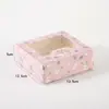 Caja Ventana Mochi de Nieve Dibujos Animados 2/4/6 Piezas Caja de Pastel de Luna Empaque de Galletas Qing Tuan Caja de Regalo