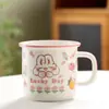 Suministro de fábrica estilo japonés y coreano cerámica linda taza niña caricatura taza de agua al por mayor
