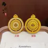 Tienda de Oro Mismo Estilo Arena Dorada Diamante Incrustado Moneda de Cobre Giratoria Brújula Colgante Nuevo Estilo Chino Moneda Hueca Hebilla de Seguridad Venta al por Mayor