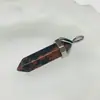 Pendente de cristal de jade natural hexagonal de ponta dupla para caneta pingente de colar brincos DIY atacado estilo moderno da moda europeia e americana