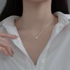 Collar de Acero de Titanio con Diseño Simple de Nicho con Cuentas de Estrella de Cinco Puntas para Niña, Cadena de Clavícula Elegante para Combinar con Todo, sin Color