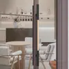 Manija de Puerta de Vidrio Templado Acero Inoxidable Engrosado Dorada Empujar-Tirar Manija de Puerta Maciza con Marco Negra Espaciado de Agujeros Personalizable