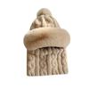 Sombrero Bufanda de Invierno para Mujer Integrado a Prueba de Viento Protección para las Orejas Cubre Cara Antipolvo Máscara Felpa Engrosado Cálido Ciclismo Gorro Pulóver