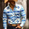 Camisa de manga larga para hombre de estilo europeo y americano, tendencia de moda vaquera occidental, camisa para hombre de estilo étnico transpirable