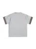 Camiseta Unisex de Manga Corta con Bloques de Color, Cuello Redondo, Diseño de Retazos a Cuadros Retro Americano, Holgada Casual de Calle Versátil