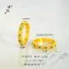El Mismo Estilo que el Anillo de Filigrana Floral Esmaltado Oro Arena de la Tienda Dorada Puzuo, Nuevo Estilo Chino, Todo va Bien, Anillo para Dedo Índice con Patrón de Hierba Tang