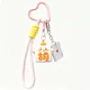 Llavero original de resina de mahjong con mascota linda para mujer, accesorio para teléfono y bolso, adorable llavero de mahjong de dibujos animados para llaves de coche