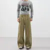 Pantalones Casuales de Pierna Recta Vintage Desestructurados con Pliegues Estilo 'Old Money' Lavado Americano para Hombre LKTM Unisex