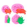 Plantas Acuáticas Serie Marina DIY, Cangrejos Grandes y Pequeños, Moldes de Silicona para Pastel de Fondant de Chocolate, Difusor de Jabón Hecho a Mano Paisajismo