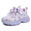 Tenis casuales para niña, nueva colección verano y otoño 2026, zapatos infantiles de Gato KT, zapatos casuales de piel, malla de una sola capa, zapatos tipo dad
