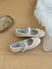 Zapatos Planos Coreanos de Nicho para Mujer Primavera 2026 Nuevo Estilo Ante Lazo Redondo Francés Zapatos de Ballet Mary Jane para Mujer