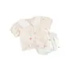 Conjunto de Camisa e Calça Cartoon para Bebês e Crianças Pequenas, Novo Estilo de Verão com Gola Reversível, Macacão com Abertura na Entreperna Conjunto de Duas Peças