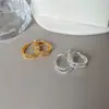 INS Pendientes de botón de tres líneas de lunares de diseño de nicho estilo francés nuevos para mujer