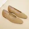 Zapatos de Princesa Zapatos Náuticos de Suela Blanda Tejidos Cuadrados de Una Sola Capa Zapatos de Mujer Tejido de Rollo de Huevo Zapatos Planos Tejidos de Vuelo Zapatos de Frijol Transpirables