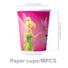 Tinkerbell Vajilla Desechable Platos de Papel Vasos de Papel Servilletas de Papel Accesorios de Decoración Cadena de Banderines Caja de Dulces